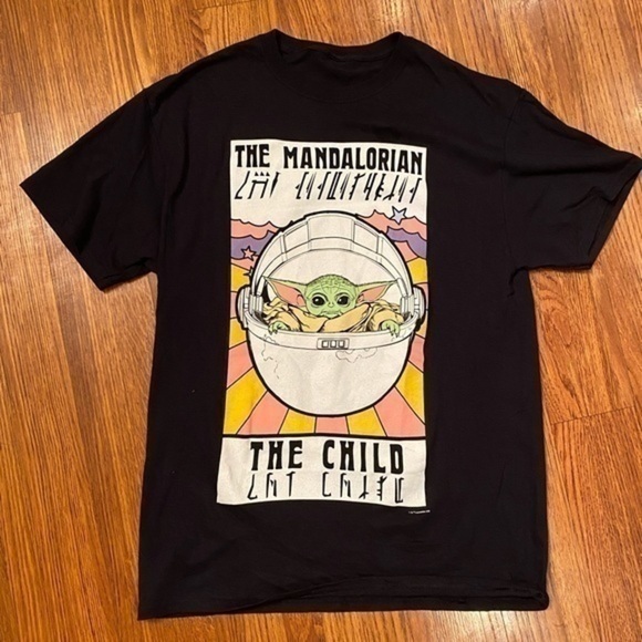The Child Manadalorian Graphic T Shirt Black Mens XL - Picture 1 of 2